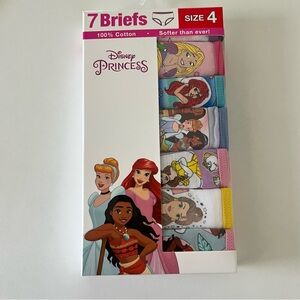 Disney Princess Girls Underwear - Size 4 - Pack of 7. Brand New Unopened Box.